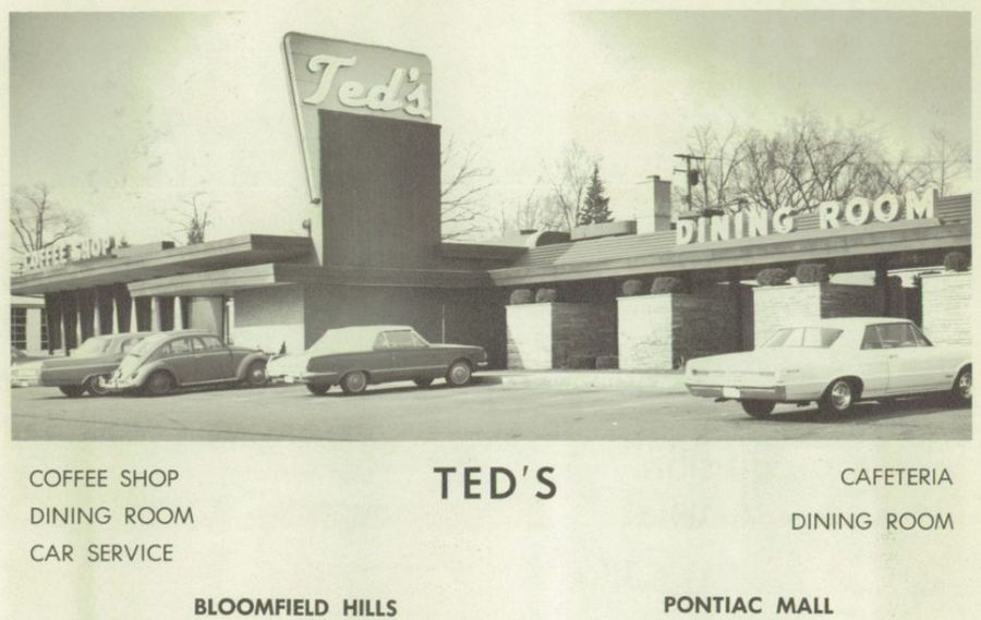 Teds Drive-In (Teds Trailer) - 1964 Waterford Kettering Yearbook Ad (newer photo)